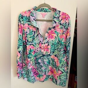 Lilly Pulitzer Women's Tropical Floral Sweatshirt - Pink, Green, and Blue